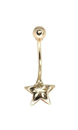 Imagem de Piercing de ouro 18k de umbigo com estrela