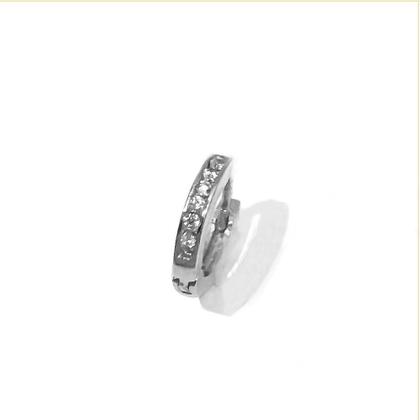 Imagem de Piercing Hélix Argola em Ouro Branco 18k Com Zircônias Orelha Cartilagem