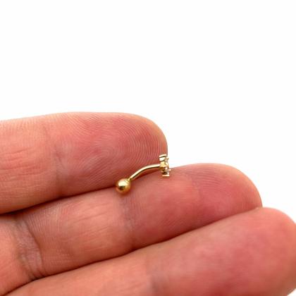 Imagem de Piercing Hook Trágus Cartilagem Flor Pedra Ouro 18K 03602 k040