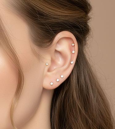 Imagem de Piercing Labret Titânio Ponto de Luz Rosca Interna