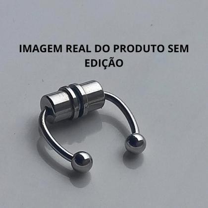 Imagem de Piercing Magnético De Nariz Septo Orelha Pressão Prata