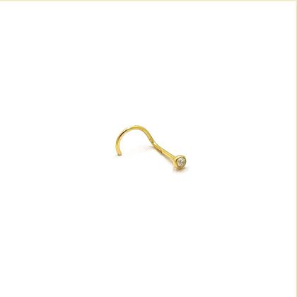 Imagem de Piercing Nariz Em Ouro 18k Nostril Com Pedra Zircônia 1,50mm Ponto Luz