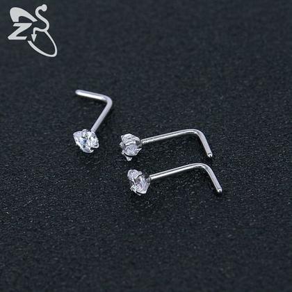 Imagem de Piercing Nariz Nostril Estrela Pedra Zirconia 3mm Pt De Luz