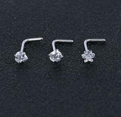Imagem de Piercing Nariz Nostril Estrela Pedra Zirconia 3mm Pt De Luz