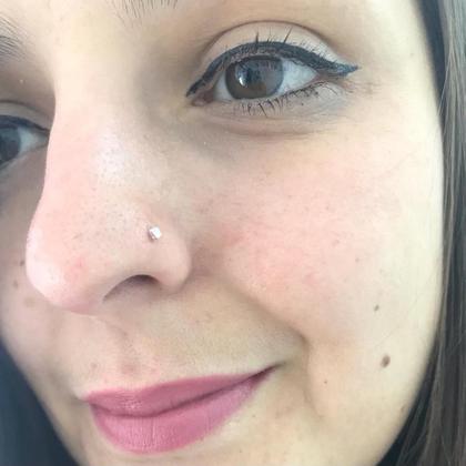 Imagem de Piercing nariz nostril ponto de luz prata 925 legitima pedra