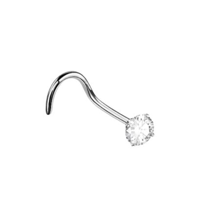 Imagem de Piercing nariz nostril ponto de luz prata 925 legitima pedra