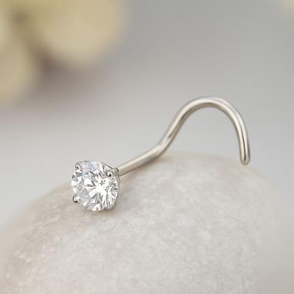 Imagem de Piercing nariz nostril ponto de luz prata 925 legitima pedra