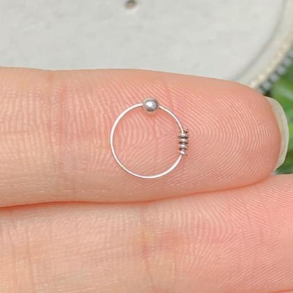 Imagem de Piercing Nariz Septo Prata 925 Legítima Argolinha 10mm Helix
