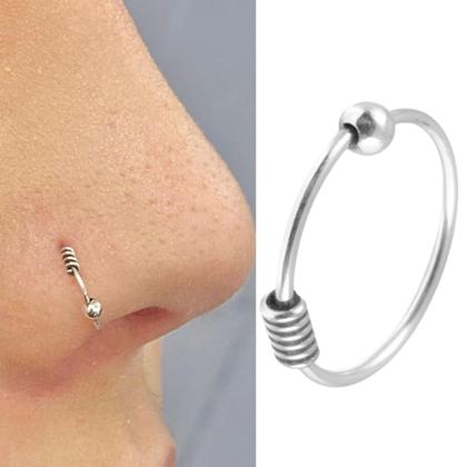 Imagem de Piercing Nariz Septo Prata 925 Legítima Argolinha 10mm Helix