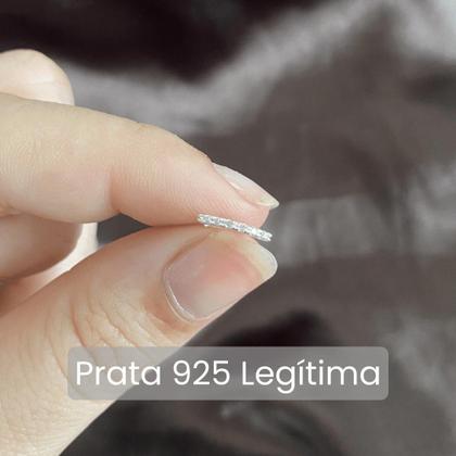 Imagem de Piercing Nostril Cravejado Fino Prata legitíma 925 delicado