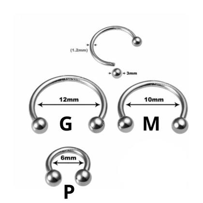 Imagem de Piercing Orelha Peito Septo Aço Cirúrgico Hipoalergico Cores