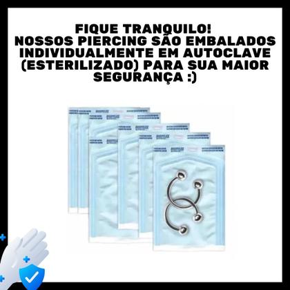 Imagem de Piercing Titanio Argola Cravejada Mamilo Orelha