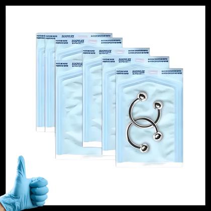 Imagem de Piercing Titanio Argola Fecho Click Cravejada Mamilo Orelha Prata