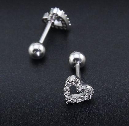 Imagem de Piercing Tragus Cartilagem Coração Zirconia 6mm