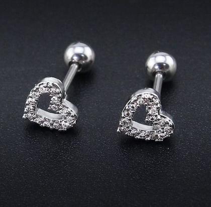 Imagem de Piercing Tragus Cartilagem Coração Zirconia 6mm