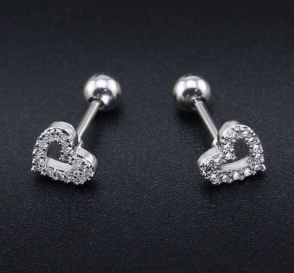 Imagem de Piercing Tragus Cartilagem Coração Zirconia 6mm