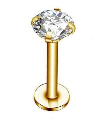 Imagem de Piercing Tragus Flat Labret Helix Pedra Zirconia 2 3 4 Mm