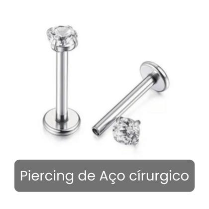 Imagem de Piercing tragus labret aço cirurgico não escurece ponto luz