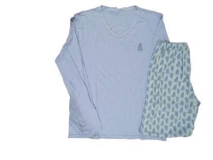 Imagem de Pijama 100% Algodão Masculino Adulto Manga Longa e Calça Jucatel Roupa De Dormir