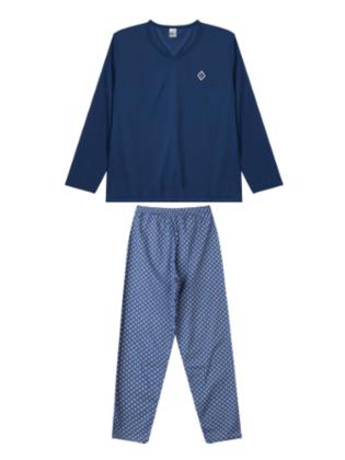 Imagem de Pijama 100% Algodão Masculino Adulto Manga Longa e Calça Jucatel Roupa De Dormir
