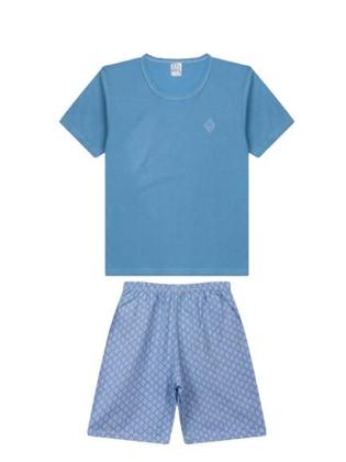 Imagem de Pijama 100% Algodão Menino Juvenil Masculino Com Manga Curta Roupa De Dormir Adolescente Conforto