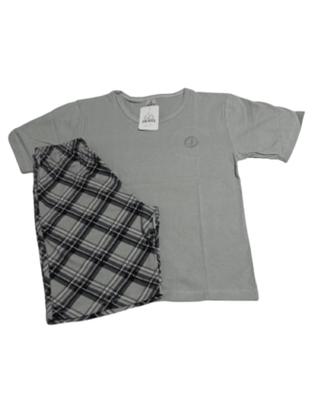 Imagem de Pijama 100% Algodão Menino Juvenil Masculino Com Manga Curta Roupa De Dormir Adolescente Conforto