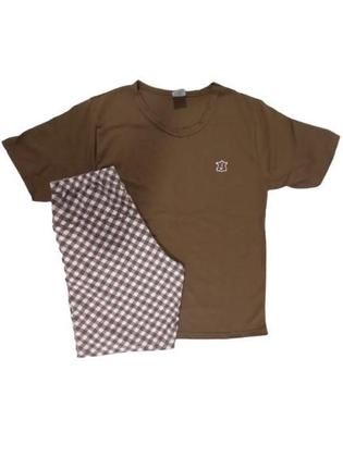 Imagem de Pijama 100% Algodão Menino Juvenil Masculino Com Manga Curta Roupa De Dormir Adolescente Conforto