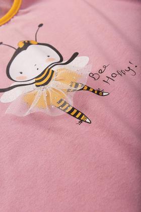 Imagem de Pijama Abelhinha Infantil 1 a10 anos Inverno, Malha Macia, Suave  com estampa Interativa Bella, A Abelha Dançarina