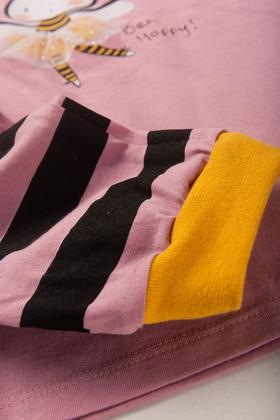 Imagem de Pijama Abelhinha Infantil 1 a10 anos Inverno, Malha Macia, Suave  com estampa Interativa Bella, A Abelha Dançarina