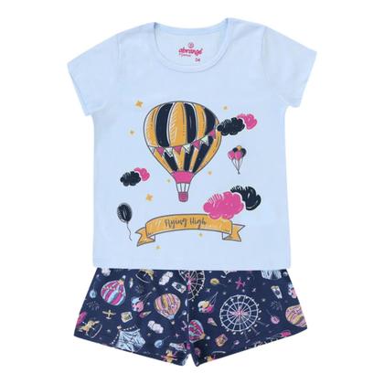Imagem de Pijama abrange curto est balao brilha esc azul e rosa