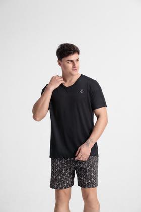 Imagem de Pijama Adulto Masculino Camiseta E Shorts 100 Algodão