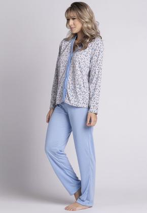 Imagem de Pijama Amamentação Longo Pós Cirúrgico Estampado