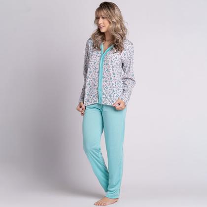 Imagem de Pijama Amamentação Longo Pós Cirúrgico Estampado