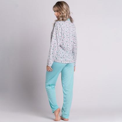 Imagem de Pijama Amamentação Longo Pós Cirúrgico Estampado