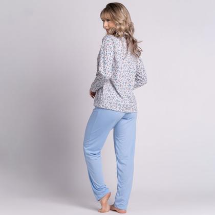 Imagem de Pijama Amamentação Longo Pós Cirúrgico Estampado