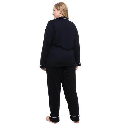 Imagem de Pijama Americano Longo Sepie 620 Plus Size Preto