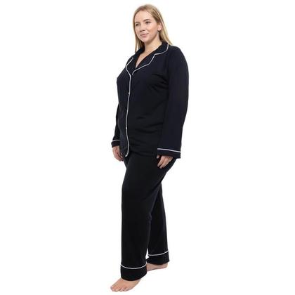 Imagem de Pijama Americano Longo Sepie 620 Plus Size Preto