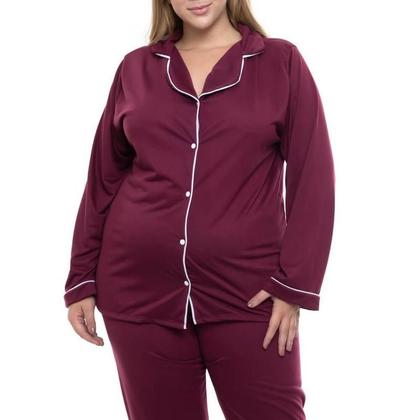 Imagem de Pijama Americano Longo Sepie 620  Plus Size Vermelho