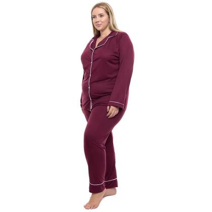 Imagem de Pijama Americano Longo Sepie 620  Plus Size Vermelho