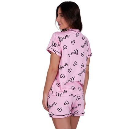 Imagem de Pijama Americano Manga Curta com Gola e Short Estampado Anastácia- c11 ANASTÁCIA