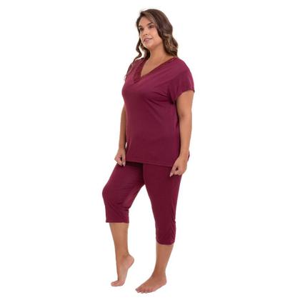 Imagem de Pijama Capri Liganete Vinho 2470 Plus Size