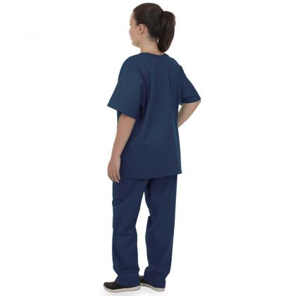 Imagem de Pijama Cirúrgico Scrub 100% Algodão Azul Marinho Unissex Artipé