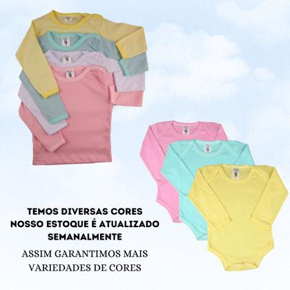 Imagem de Pijama Com Body Bebe Manga Longa Mijao Kit 10 Pecas Enxoval