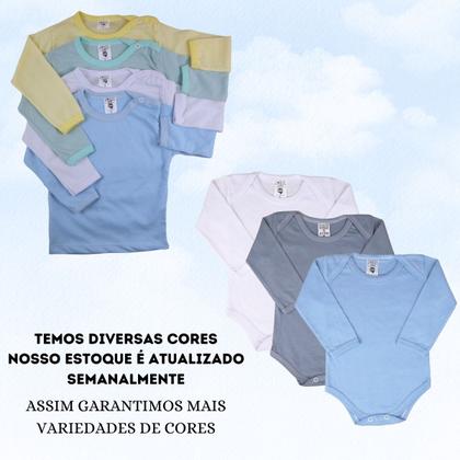 Imagem de Pijama Com Body Bebe Manga Longa Mijao Kit 10 Pecas Enxoval