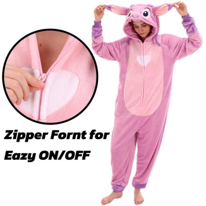 Imagem de Pijama COSUSKET Snug Fit unissex para adultos, flanela rosa