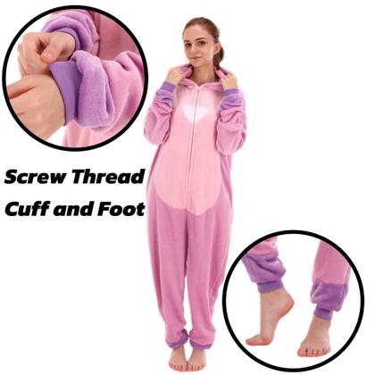 Imagem de Pijama COSUSKET Snug Fit unissex para adultos, flanela rosa