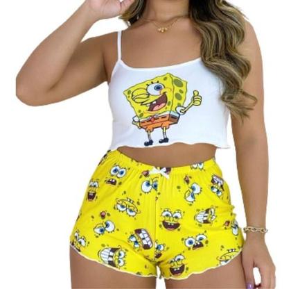 Imagem de Pijama Cropeed Ondinha Suede Personagens De Dormir Kit C/ 2