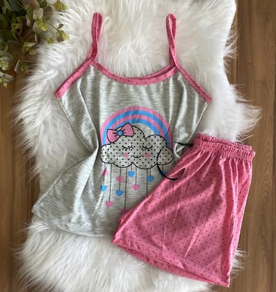 Imagem de Pijama Curto Feminino Estampado New Princess