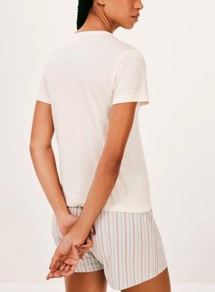 Imagem de Pijama Curto Hering 7BYQ Feminino Estampas Algodão T. P/XG