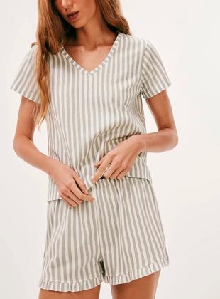 Imagem de Pijama Curto Hering Intimates 7BYP Feminino Estampado Frufru Algodão T. P/XG